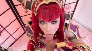 Hot Busty Alexstrasza from World of Warcraft Deepthroats and Hard Fucks Cock POV