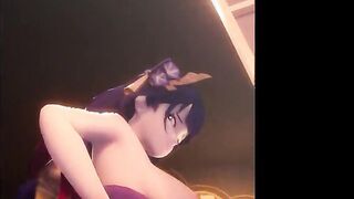 Genshin Impact Compilation Raiden Shogun Baal and Sarah Fucks Aether in a Glory Hole - DrAgk 3D Animation