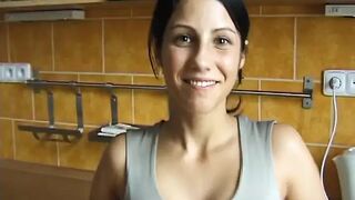 I present to you Lucie a real brunette fairy with a great desire to show herself on a porn site