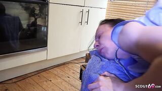 Ugly German Anorexic Mature Wife get Asshole Fucked before swallow Piss